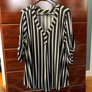 Torrid Black and White striped shirt